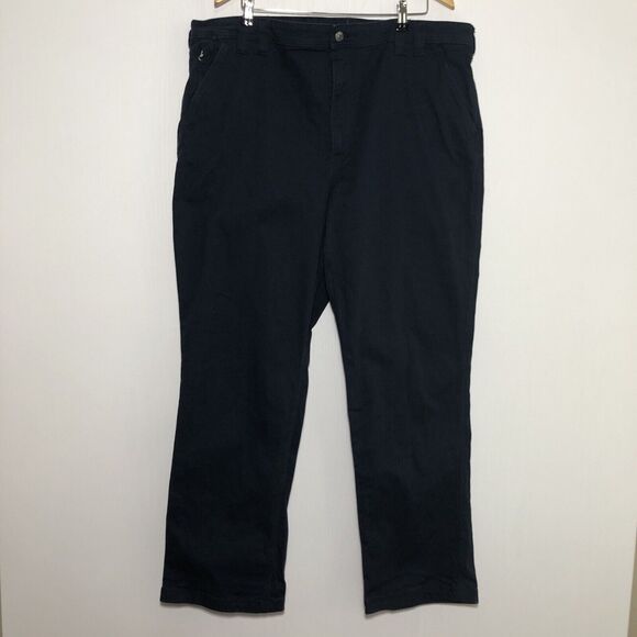 Duluth Trading Pants Mens 44 W 34 Blue Flex Fire Hose Foreman Canvas Workwear - Picture 1 of 14